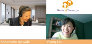 Annemarie Blotwijk and Yiyang Lin as mentor and mentee in Mentor4Talent